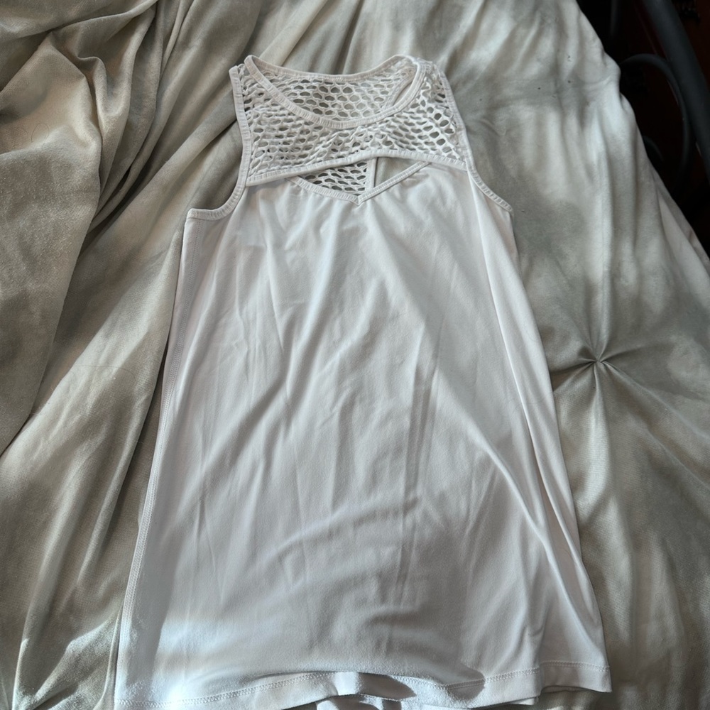 White workout tank top